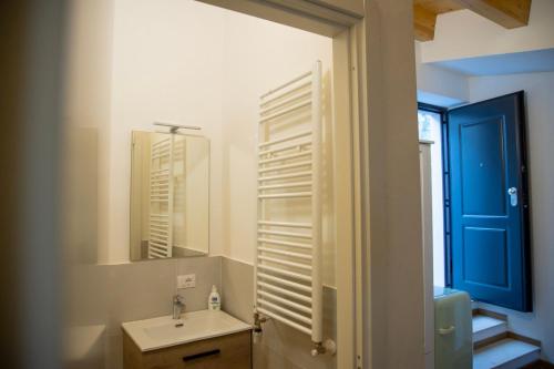 a bathroom with a sink and a mirror at B&B Anele in Morano Calabro