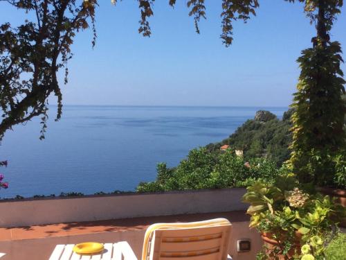 a view of the ocean from a patio at B&B Le Tre Casette in Maratea