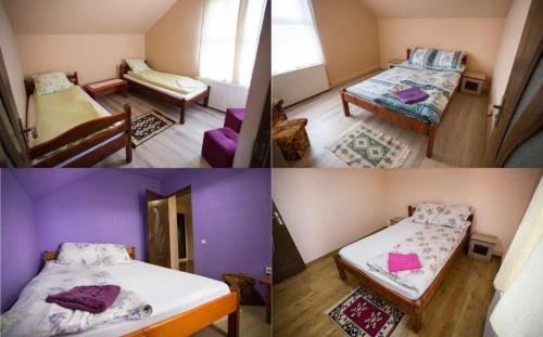 En eller flere senge i et værelse på Pensiunea 7 Brazi