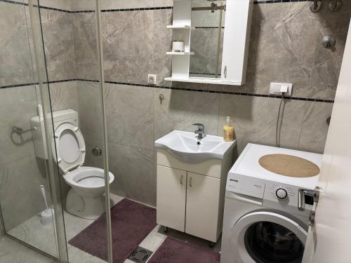 Koupelna v ubytování Apartman PETKOVIĆ Parobrodska 35