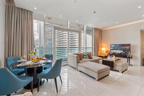 Nice 2 Bedroom DAMAC Uppercrest Downtown Near Dubai Mall - Partial Burj Khalifa View
