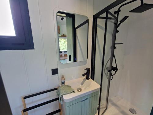 Koupelna v ubytování Tiny House Au Coin du Chêne