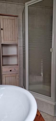 Et badeværelse på Ferienhaus am Mühlgrundbach