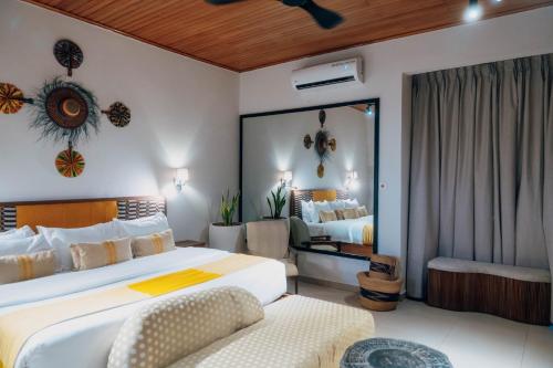 Postel nebo postele na pokoji v ubytování Château NaNa Willine