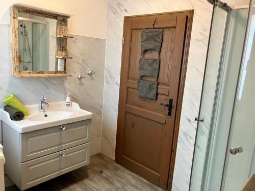 Et badeværelse på Ferienhaus Untere Mühle