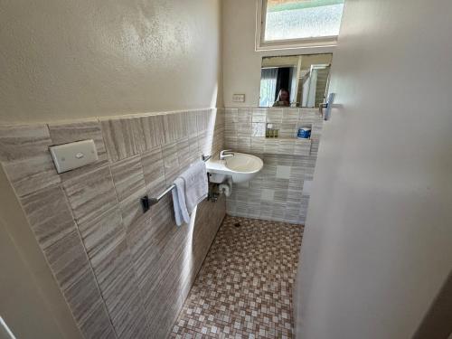 Koupelna v ubytování Great Western Motel