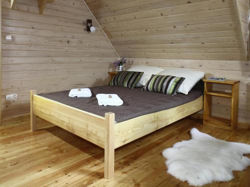 En eller flere senge i et værelse på Apartment for 3 people with terrace