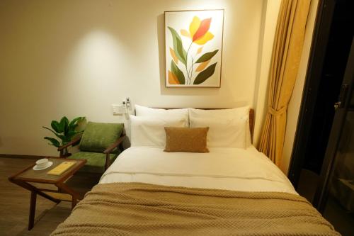 Postel nebo postele na pokoji v ubytování Aurelia Apartments HN