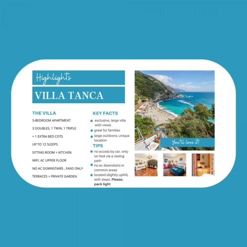 a screenshot of the villa tiana tamara website at Villa Tanca With AC, Terrace and Views in Monterosso al Mare