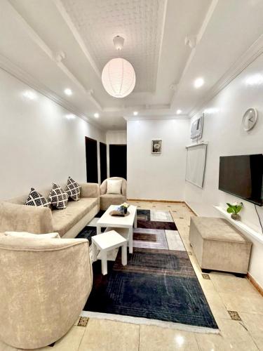 Posezení v ubytování نسمة كيان للشقق المخدومة