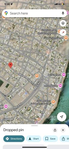 a screenshot of a cell phone with a map at Amir House cozy studio in Dahab