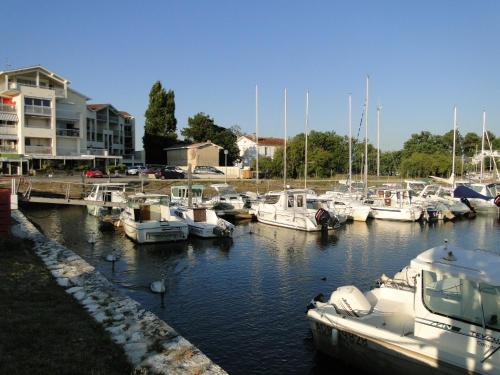 a bunch of boats are docked in a marina at Les Marinas de Cassy in Lanton