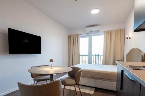 TV a/nebo společenská místnost v ubytování Castle Studio 7 Bojnice