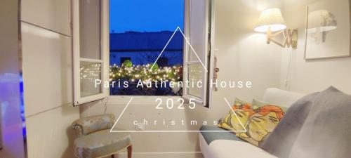 Et opholdsområde på PARIS AUTHENTIC HOUSE Small, bright and calm studio