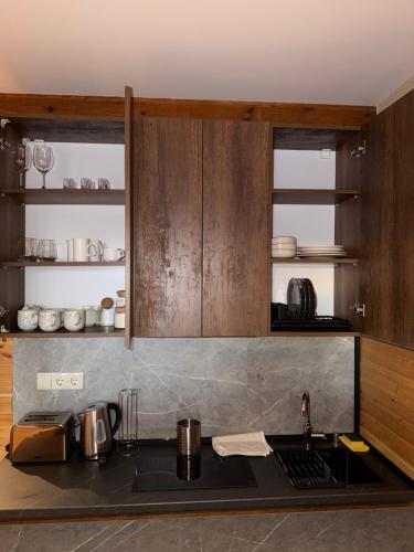 Kuchyň nebo kuchyňský kout v ubytování Atrium, new Gudauri