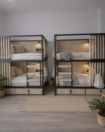 Postel nebo postele na pokoji v ubytování Berlin Sleep Club