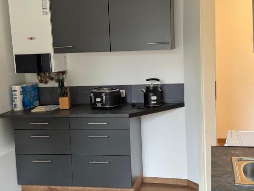 Kuchyň nebo kuchyňský kout v ubytování B16 City-Apartment, zentrales City-Apartment mit 4 Betten