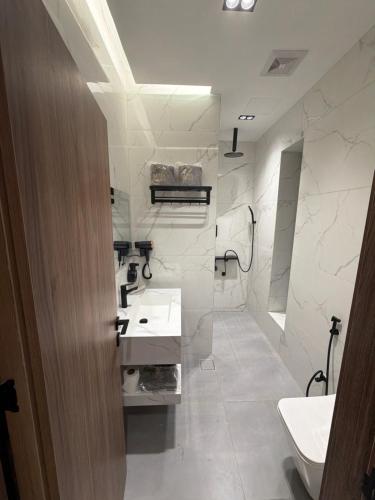 Koupelna v ubytování Alma chalets