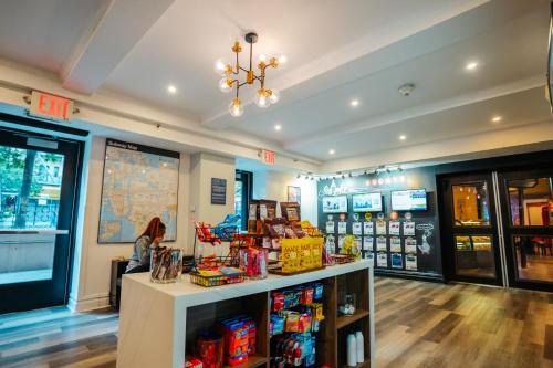 a store with a counter with products on it at HI New York City Hostel in New York