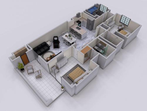 a rendering of a floorplan of a house at Sea Pointe 507 - Oceanfront in Myrtle Beach