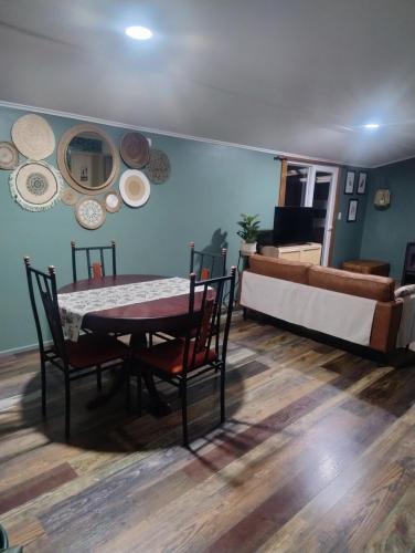 Ένα ή περισσότερα κρεβάτια σε δωμάτιο στο Temporada de verano Puerto Varas