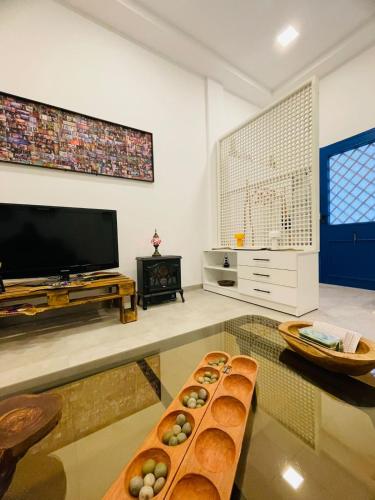 TV a/nebo společenská místnost v ubytování Blueyes