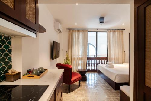 Ένα ή περισσότερα κρεβάτια σε δωμάτιο στο Maison Nhã 28 Mạc Đĩnh Chi