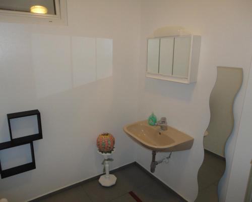 a small bathroom with a sink and a sink at Rentcenter79 in Vordernberg