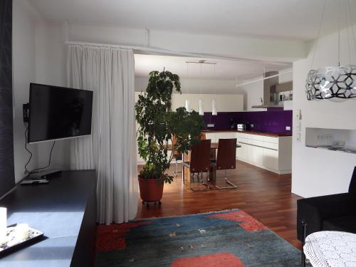 TV a/nebo společenská místnost v ubytování Ferienwohnung Piontek