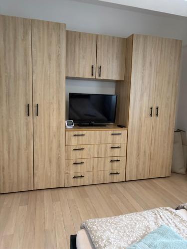 Televizorius ir (arba) pramogų centras apgyvendinimo įstaigoje Class Park Residence