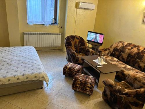 TV a/nebo společenská místnost v ubytování Хотел Роджърс