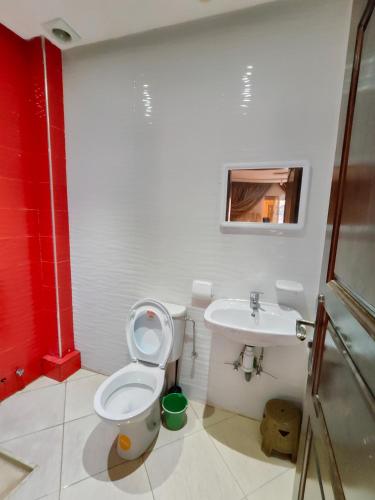 een badkamer met toilet en wastafel bij Golden Home Tamraght in Tamraght Ouzdar
