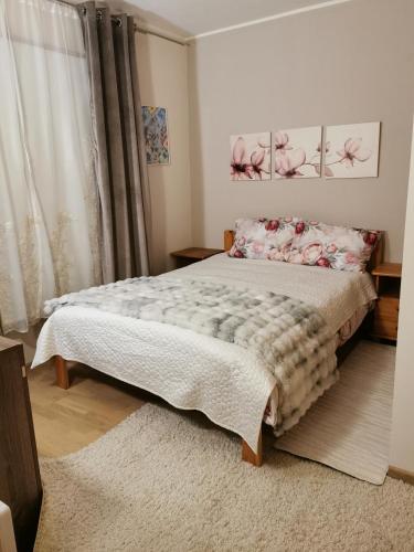 a bedroom with a bed and a window at Jõe House in Valga