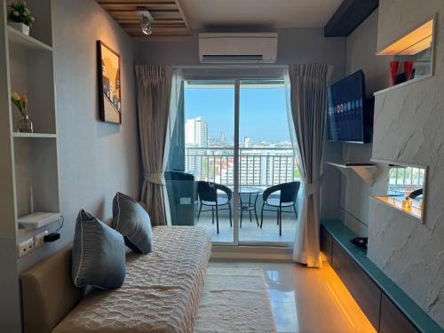 Et tv og/eller underholdning på Lumpini Park Beach Jomtien Pattaya Condo 21F