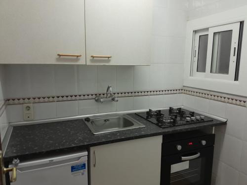 罗列特海岸法马拉公寓的带水槽和台面的厨房