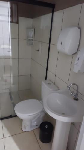 Koupelna v ubytování Hotel JRM