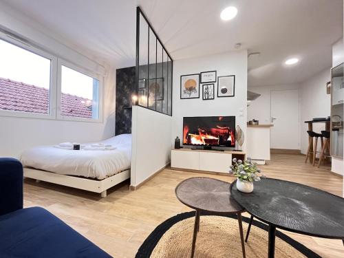 Paris 24 - Studio calme, cosy proche centre Reims