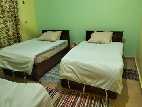 En eller flere senge i et værelse på Roma Guest house