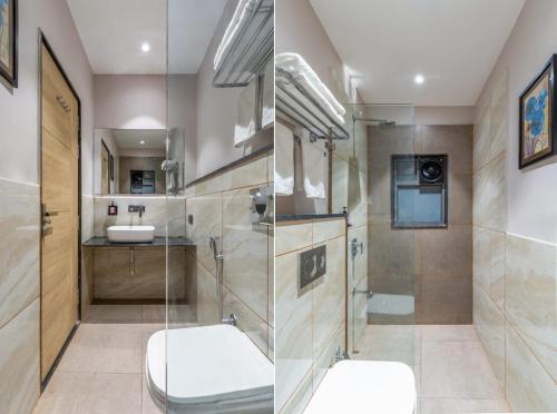 Koupelna v ubytování Hotel The Atlantis Suites Near Vishwanath Temple