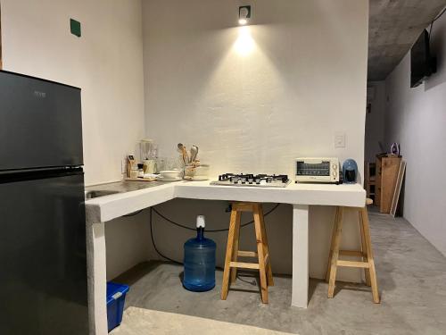 Køkken eller tekøkken på Casa Momo Playa Zipolite Oaxaca