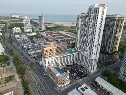 Udsigt til Melaka eller udsigt til byen taget fra lejlighedshotellet