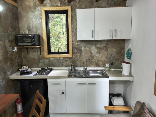 Η κουζίνα ή μικρή κουζίνα στο Espacio Bosque La Quemada