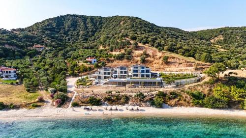 an aerial view of a resort on a beach at Eosea Helios in Ierissos