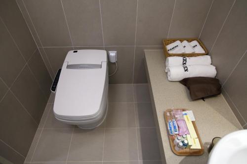Koupelna v ubytování Bricks Hotel