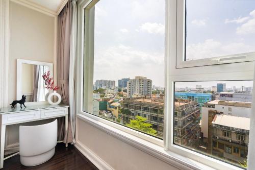 Udsigt til Ho Chi Minh City eller udsigt til byen taget fra lejligheden