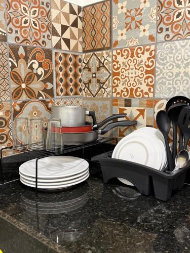 Køkken eller tekøkken på Pousada Fora da Rotina