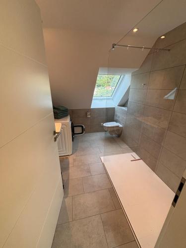 a bathroom with a shower and a toilet at Style Loft mit Ausblick in Elzach in Elzach