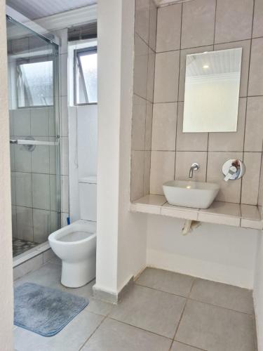 a bathroom with a sink and a toilet at Vegas guest house in Dwarsloop