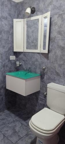 a bathroom with a toilet and a sink at Bella Fefi in Villa Cura Brochero