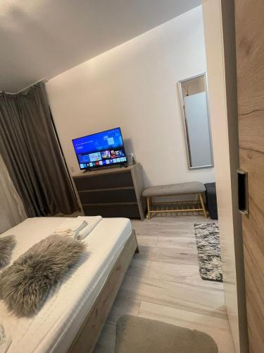 Postel nebo postele na pokoji v ubytování apartament 1 camera